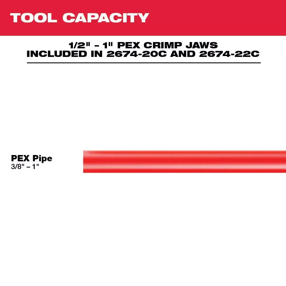 Milwaukee 2674-22C M18 18V Short Throw Press Tool Kit w/ PEX Crimp Jaws