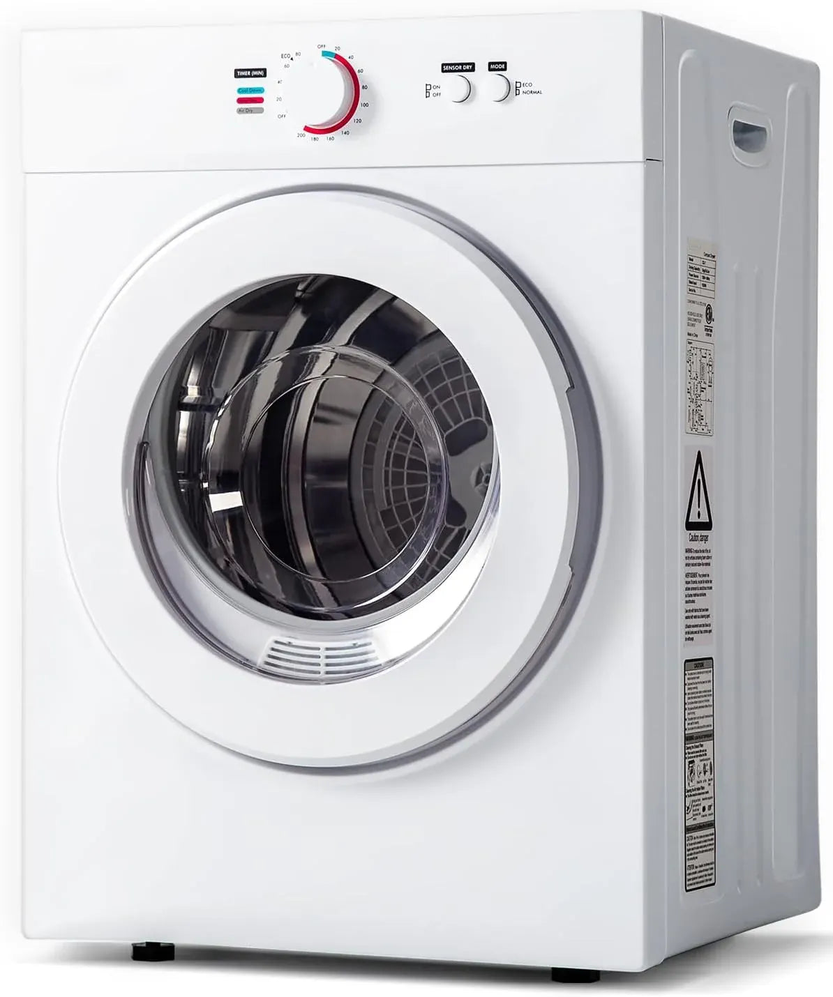 110V Portable Dryer â?850W Compact Clothes Dryer with 4 Automatic Drying Modes, Stainless Steel Tub, Simple Control Knob for Apartments, Dorms & Small Spaces