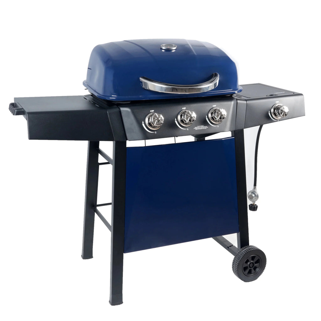 RevoAce 3 Burner Propane Gas Grill Including a Side Burner, Blue Sapphire, GBC1729WBS, New