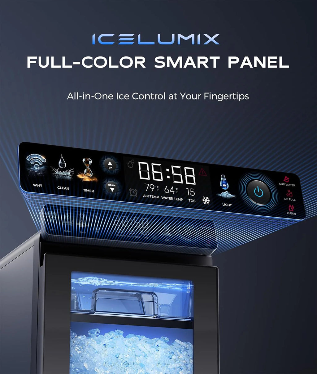 Smart Countertop Pebble Ice Maker, 44 Lb./24H, Self-Cleaning