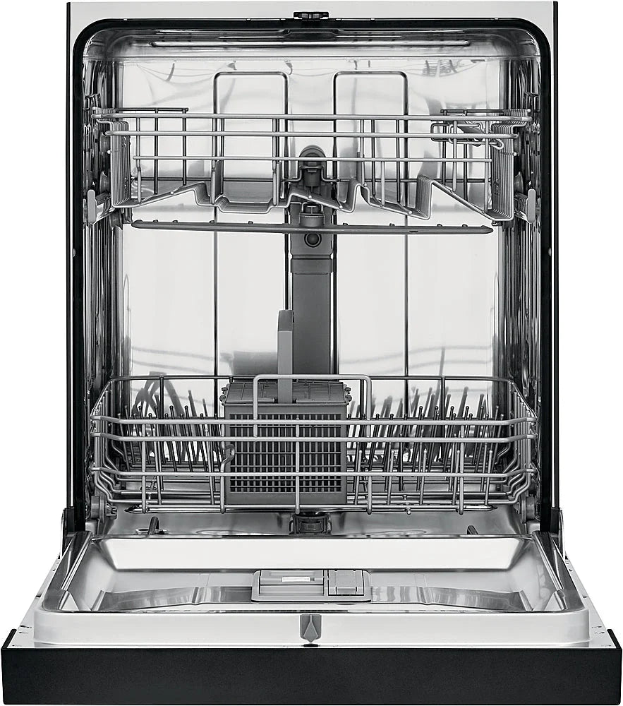 Frigidaire - 24 Compact Front Control Built-In Dishwasher with Stainless Steel Tub, 52 dBA - Black