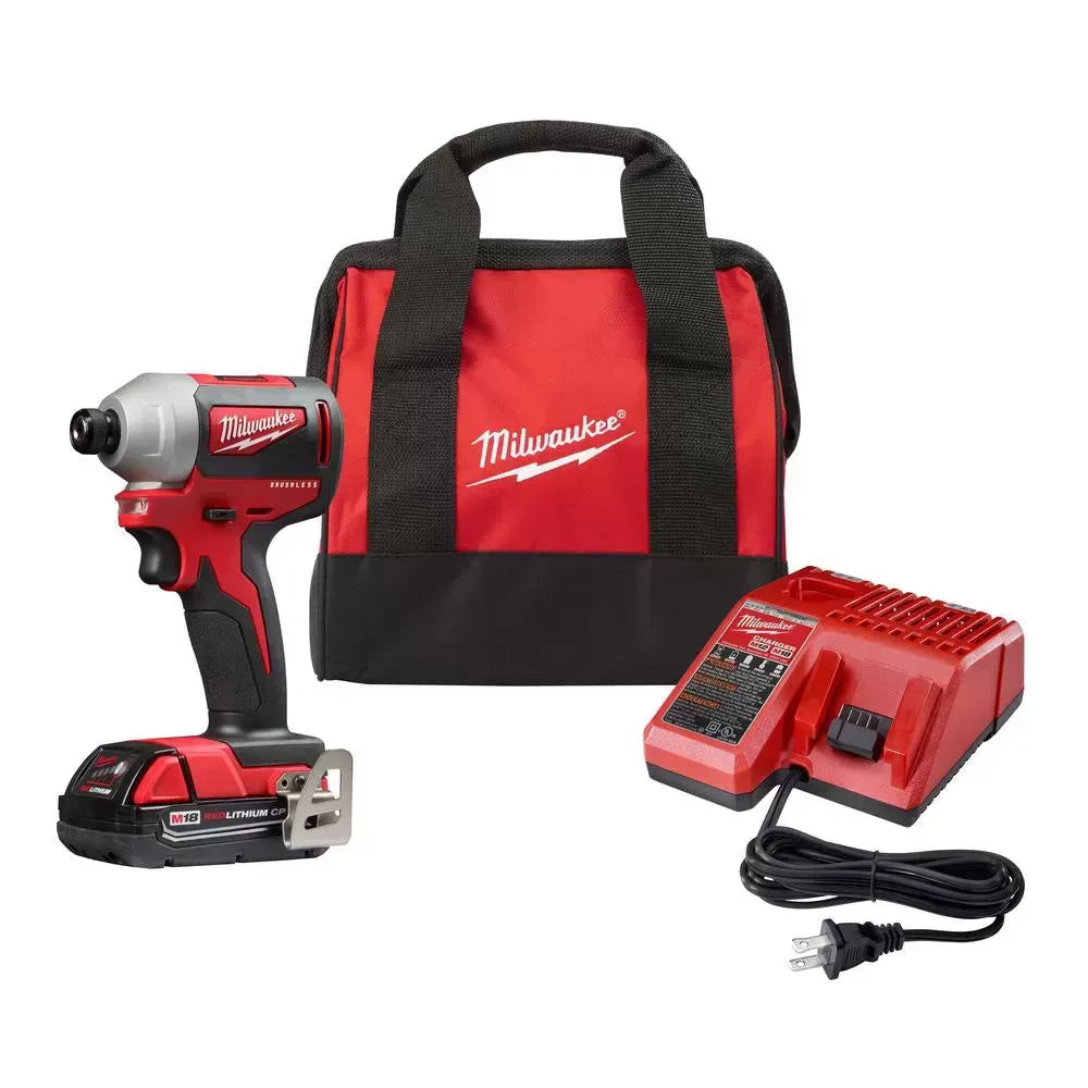 Milwaukee Pre-Sale 2850-21P M18 18V Brushless Cordless 1/4 Inch Hex Impact Driver Kit