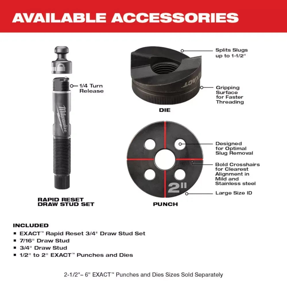 Milwaukee 2676-22 M18 18V FORCE LOGIC 10T Knockout Tool Kit w/ 1/2 -2 Capacity