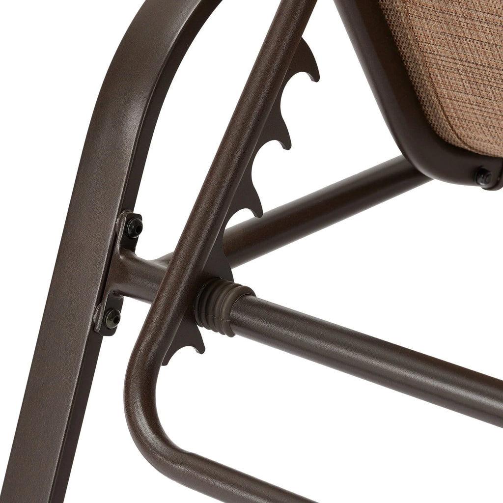 Mainstays Sand Dune Reclining Steel Outdoor Chaise Lounge - Set of 2， Beige/Black