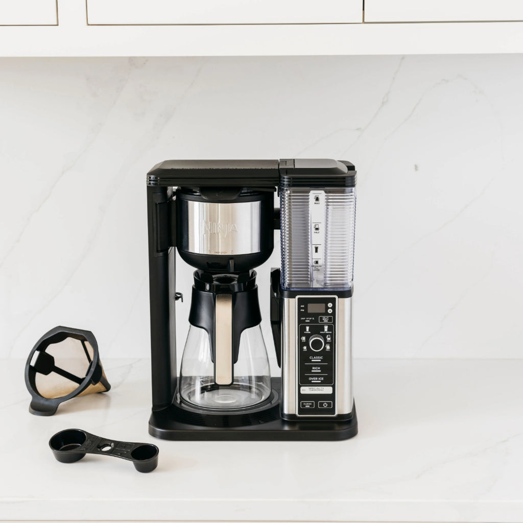 Ninja CM401 - 10-Cup Specialty Coffee Maker with Fold-Away Frother and Glass Carafe CM401 - Black/Stainless Steel