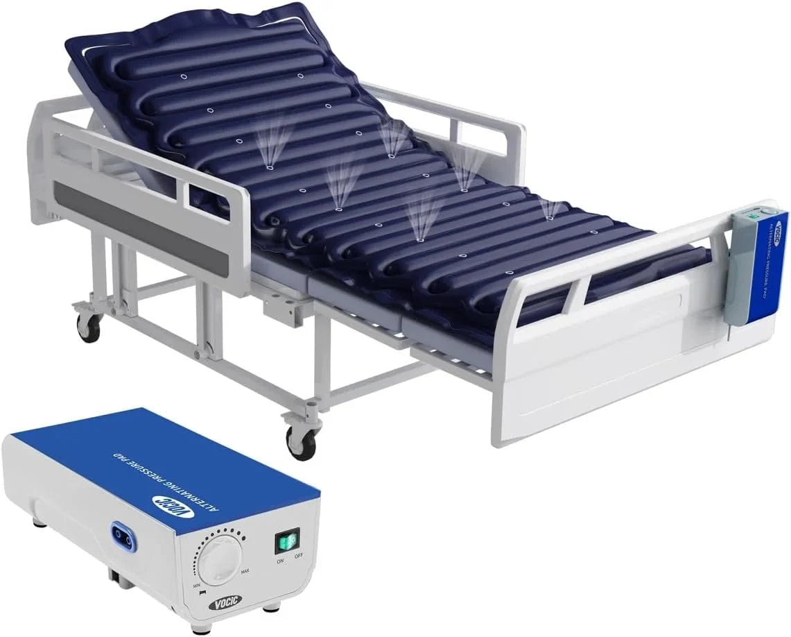 Alternating Air Pressure Mattress with Micro-Ventilation Holes, Bed Sore Pads, Electric Quiet Pump System, Sleep Mode, Air Mattress for Hospital