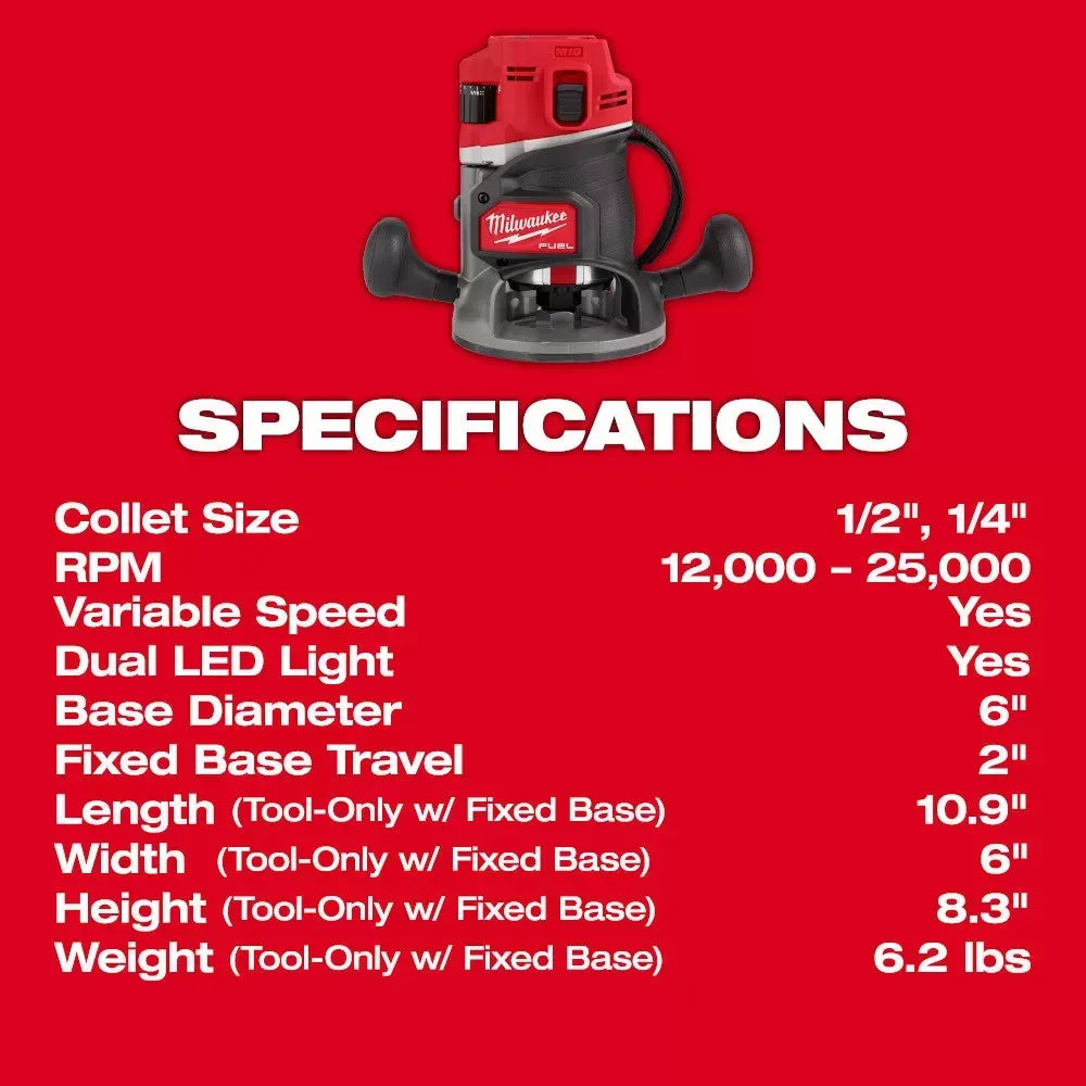Milwaukee 2838-21 M18 FUEL 18V 1/2 Cordless Lithium-Ion Router Kit, BLACK FRIDAY PRE-SALE ONLY $35.99 AND 2 ADDITIONAL 5.0AH BATTERIES FOR THE FIRST 100 CUSTOMERS
