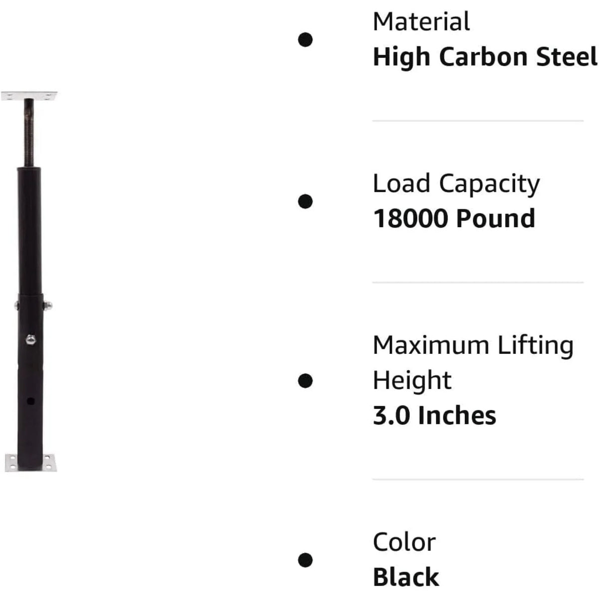 Akron Adjustable Floor Jack (Model C-3), Akron Jacks Floor Jacks, Telescoping Jack For Temporary Support, Size Range 1'7-3'