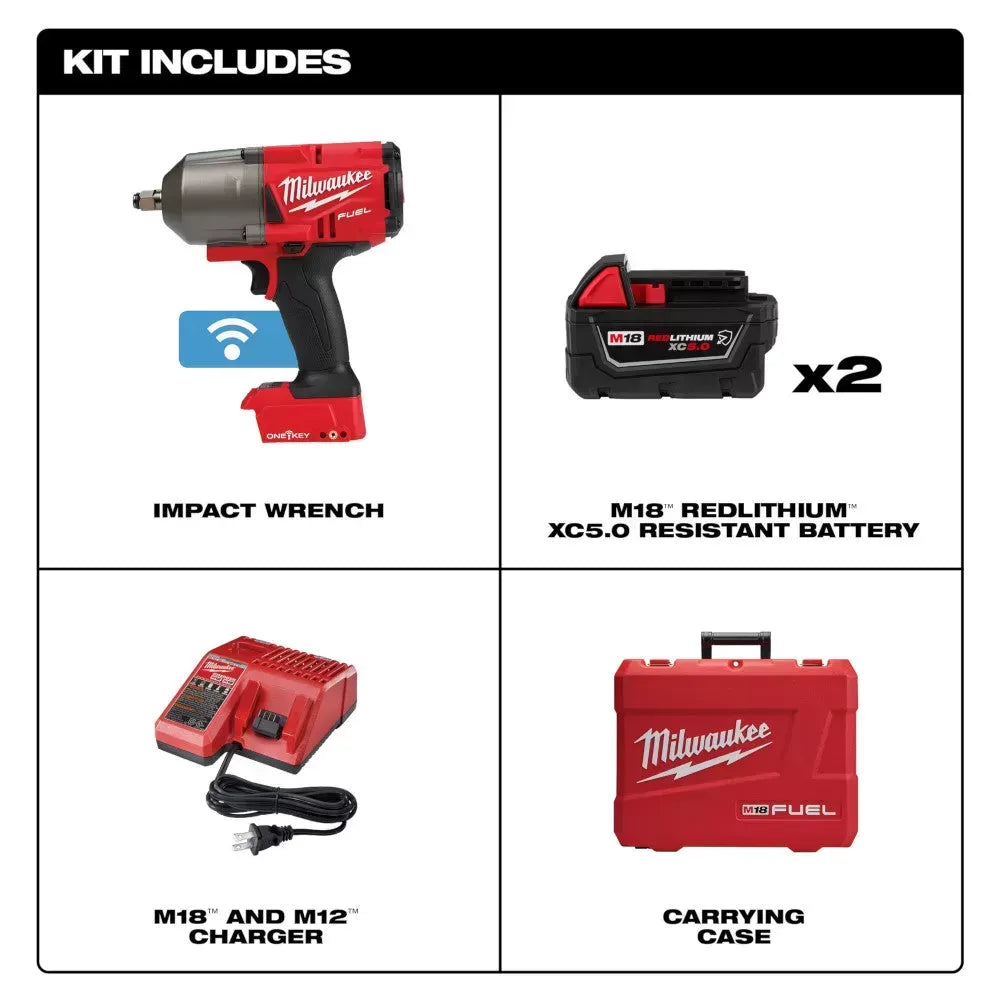Milwaukee Pre-Sale 2863-22R M18 FUEL 18V ONE-KEY 1/2 Impact Wrench Friction Ring Kit
