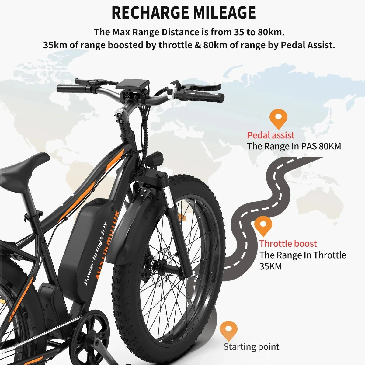 26 In.48V 13Ah 750W Mountain Electric Bikes for Adults Men, 26x4.0 Fat Tire Electric Bicycle 7 speeds Gear Outdoor Ebikes, Black,S48