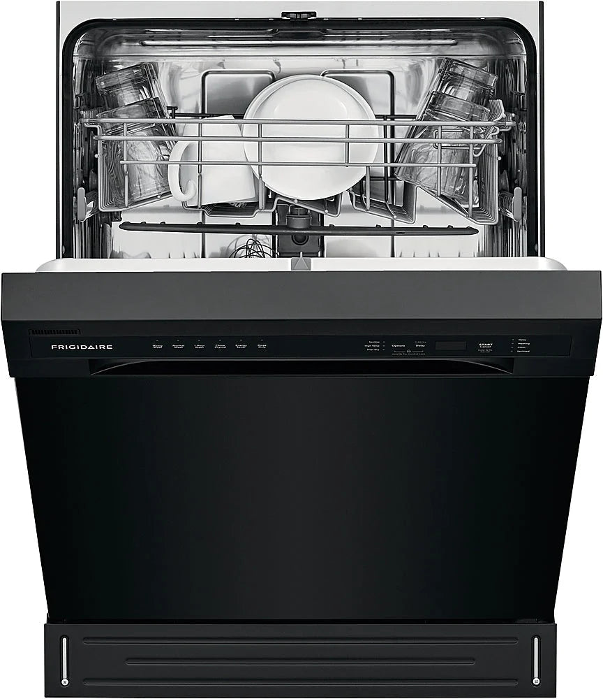 Frigidaire - 24 Compact Front Control Built-In Dishwasher with Stainless Steel Tub, 52 dBA - Black