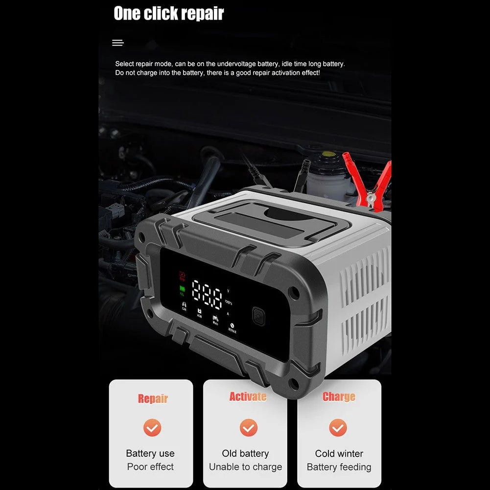 Car and Motorcycle Battery Charger 12V/6A Intelligent Pulse Repair Charger
