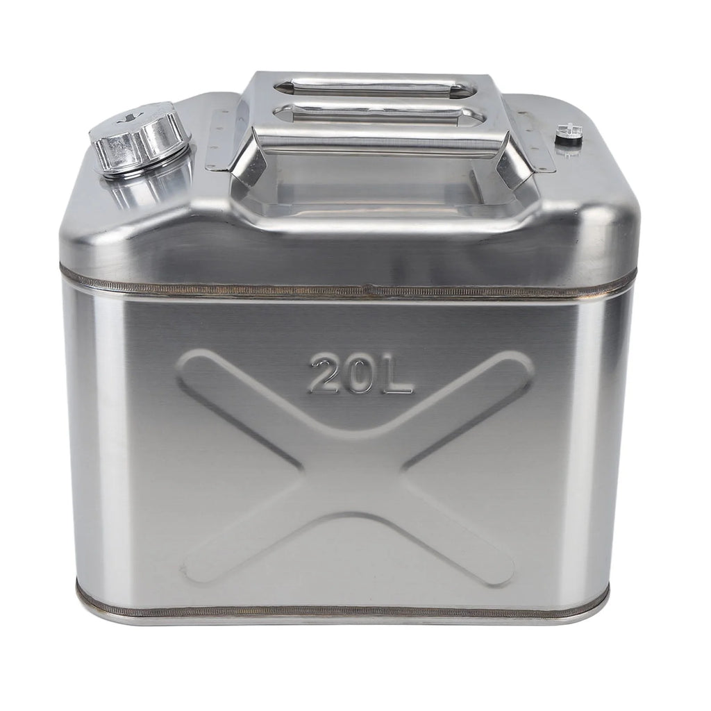 Gasoline , Silver 20L Fuel Can Stainless Steel With Handle For Lawn Mowers