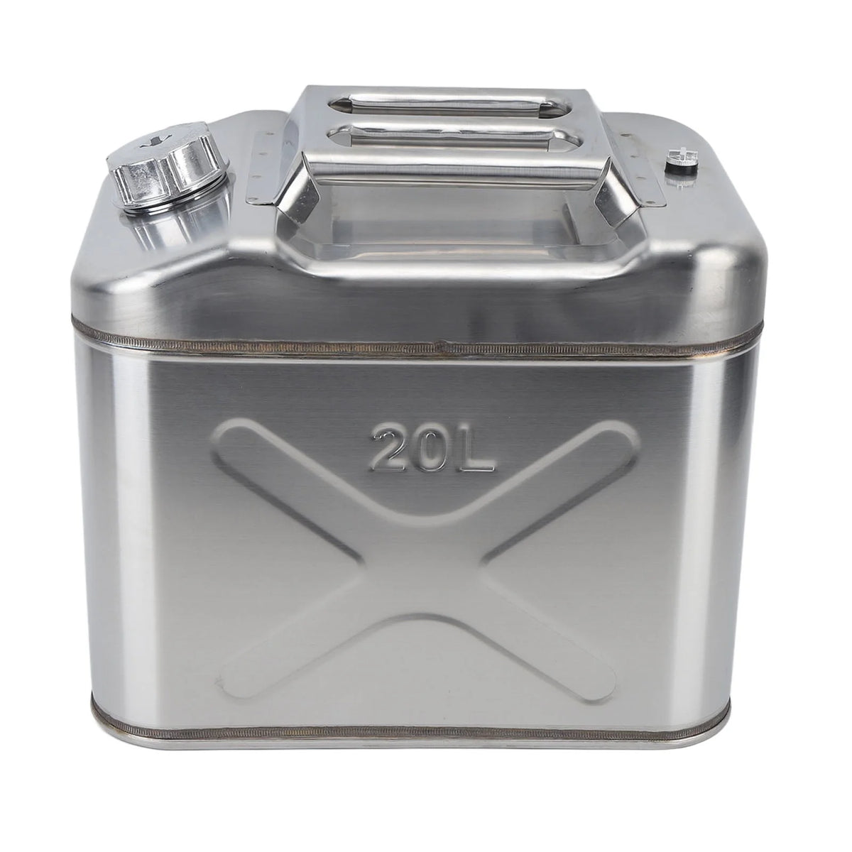 Gasoline , Silver 20L Fuel Can Stainless Steel With Handle For Lawn Mowers