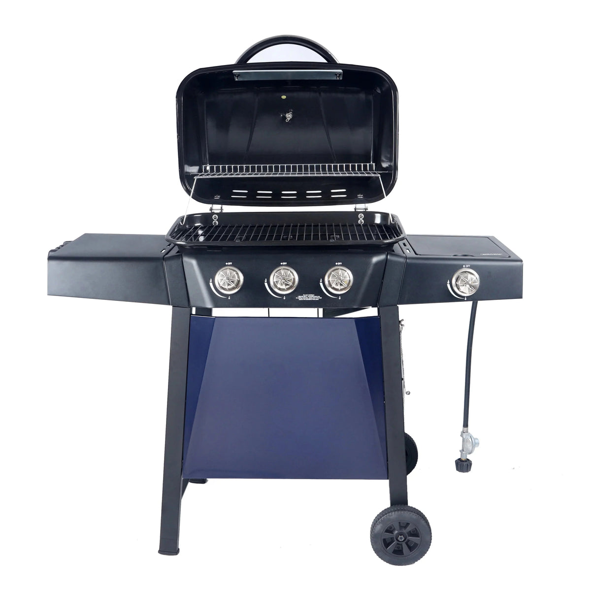 RevoAce 3 Burner Propane Gas Grill Including a Side Burner, Blue Sapphire, GBC1729WBS, New