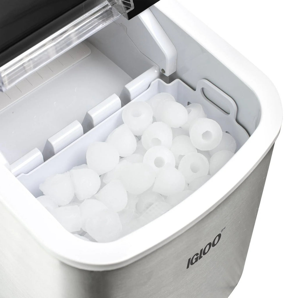 Igloo IGLICEB26SS 26-Pound Automatic Portable Countertop Ice Maker Machine Stainless Steel