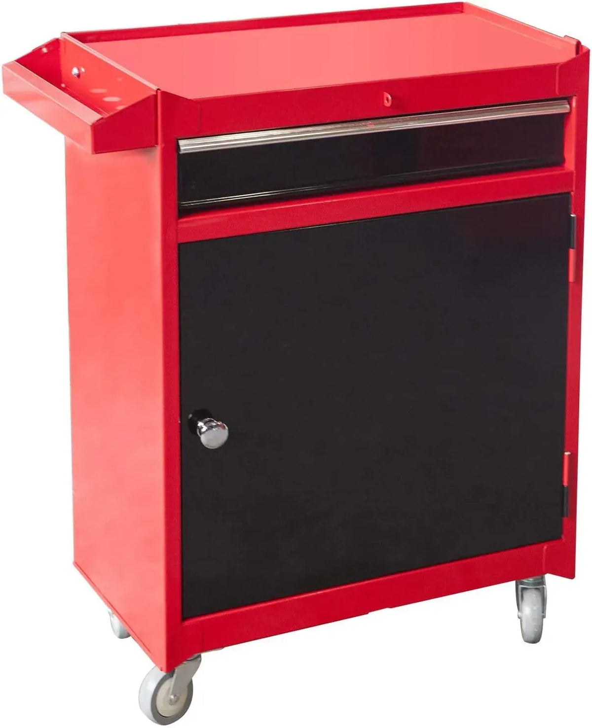 Torin ATBT1204B-RB Rolling Garage Workshop Organizer: Detachable 4 Drawer Tool Chest with Large Storage Cabinet and Adjustable Shelf, 10.98 D x 20.31 W x 40.4 H, Red/Black
