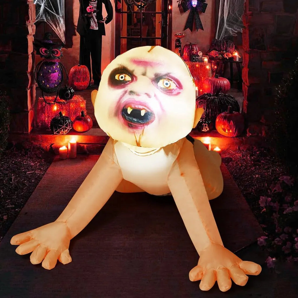 4 FT Halloween Inflatable Zombie Outdoor Decorations Blow Up Yard Scary Zombie with Built-in LEDs for Indoor Garden Lawn Party Decor
