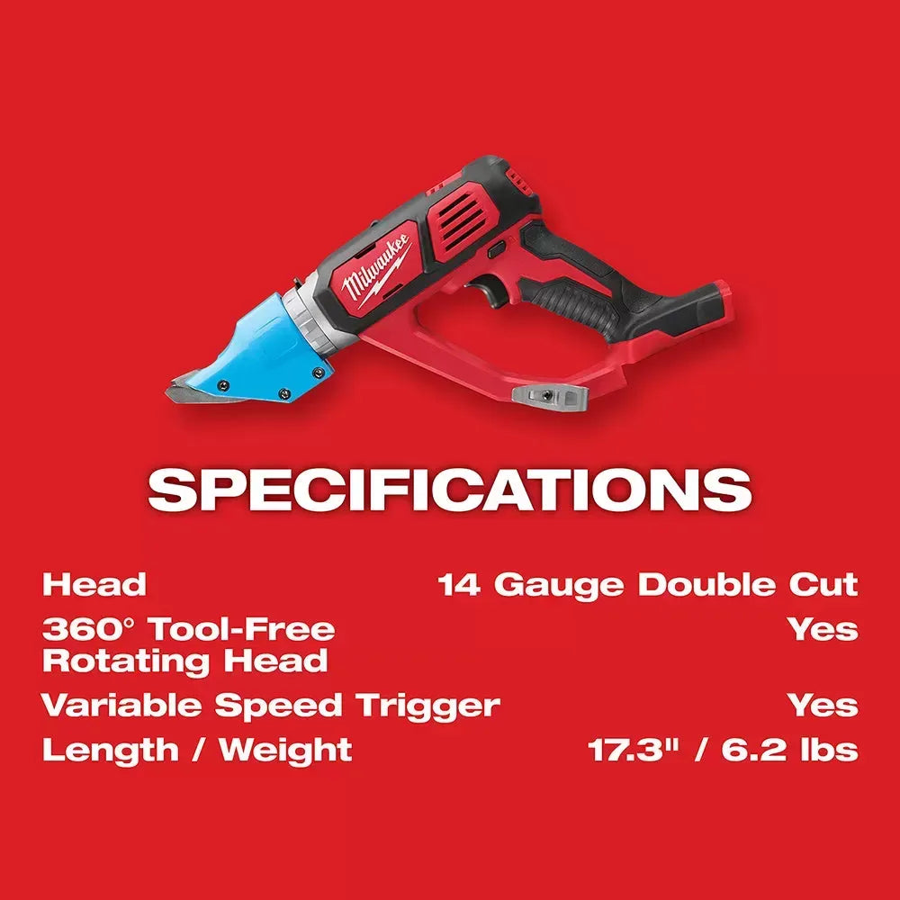 Milwaukee 2636-20 M18 18V 14 Gauge Double Cut Shear - Bare Tool