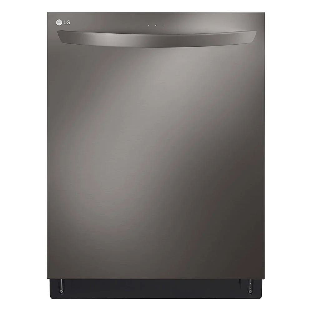 LG - 24 Top Control Smart Built-In Stainless Steel Tub Dishwasher with 3rd Rack, QuadWash and 46dba - Black stainless steel