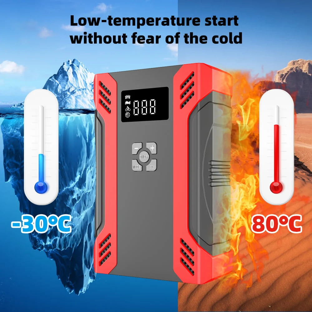 Car Jump Starter with Tire Inflator,DFITO 2000A Peak Portable Battery Starter (up to 7.0L Gas or 6.5L Diesel Engine), 37000mAh Portable Car Battery Booster