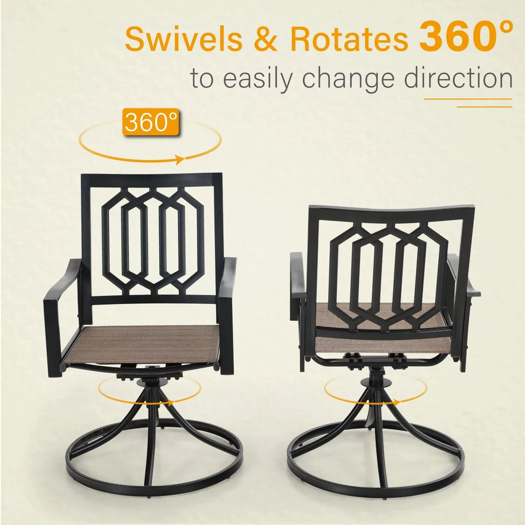 Sophia & William Outdoor Patio Swivel Dining Chair - Textilene - Set of 2