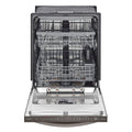 LG - 24 Top Control Smart Built-In Stainless Steel Tub Dishwasher with 3rd Rack, QuadWash and 46dba - Black stainless steel