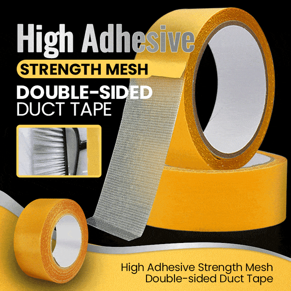 Double-Sided Tape with Reinforced Mesh Core and Clear Adhesive, 2 in x 196 in