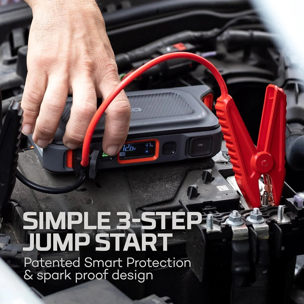 NEBO 3-in-1 Assist Jump Starter, Power Bank, and Floodlight, Portable Emergency Kit Car Jump Starter, and 200 Lumen Floodlight Keep You Prepared and Safe for Emergency Roadside Situations