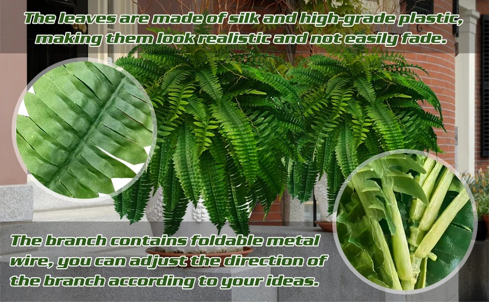 Artificial Boston Fern Bundle 18 Pack with UV Protection and Water  Shedding