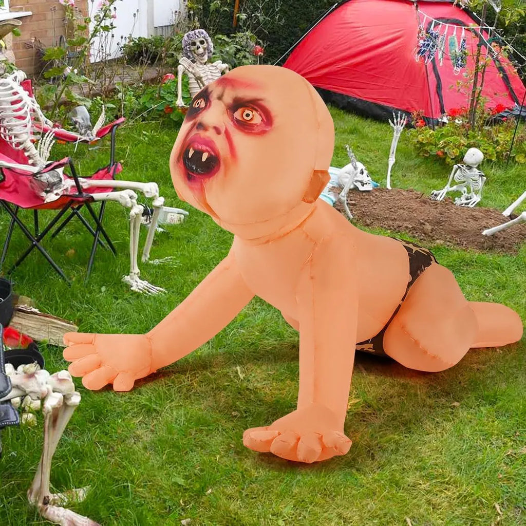 4 FT Halloween Inflatable Zombie Outdoor Decorations Blow Up Yard Scary Zombie with Built-in LEDs for Indoor Garden Lawn Party Decor