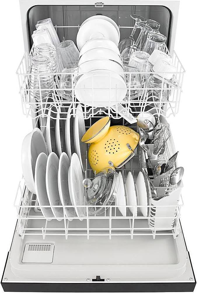 Whirlpool - 24 Front Control Built-In Dishwasher with 1-Hour Wash Cycle, 55dBA - Black