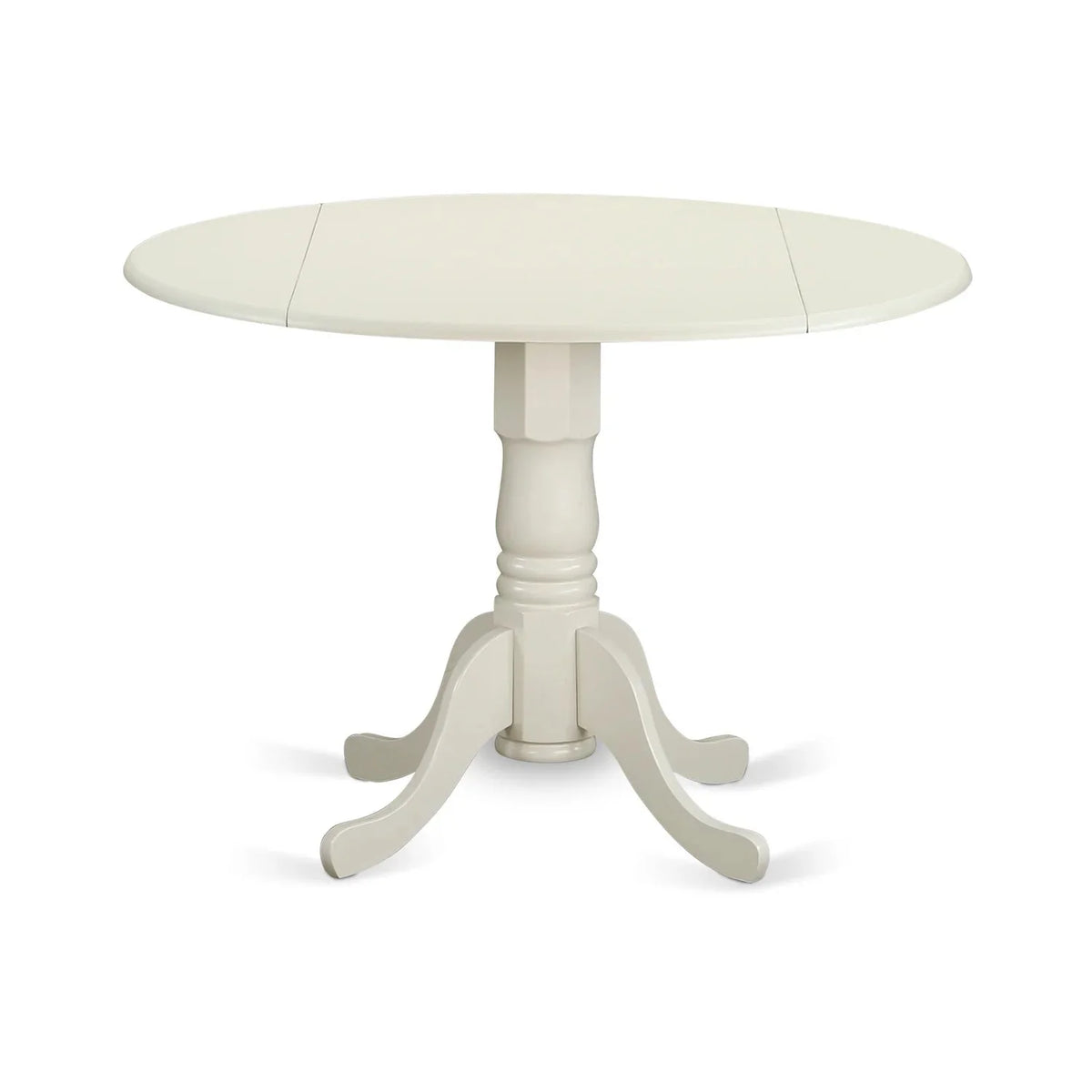 HomeStock Rustic Retreat 3-Pc Wood Dining Table Set Included A Round Kitchen Table & 2 Parsons Chairs, Smoke Color Linen Fabric Parson Chairs Seat With Rubber Wood Legs, Linen White Finish