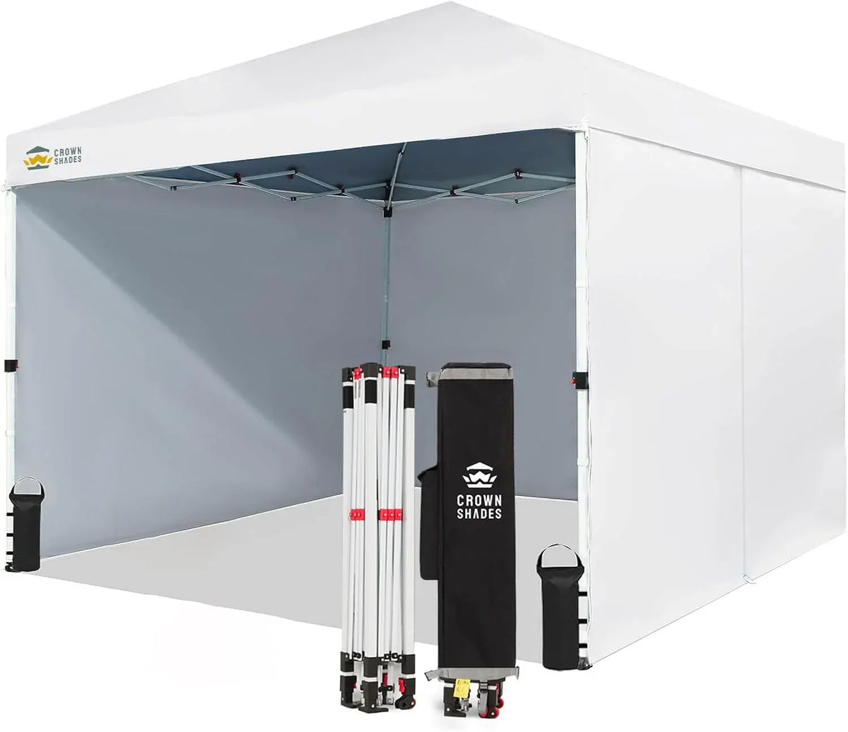 10X10 Comercial Instant Canopy Pop Up Tent with Center Lock (10x10 with 4 Sidewalls, Black)