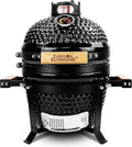 Ceramic Charcoal BBQ Kamado Grill Smoker - Portable Tabletop Cadet Series -Orange