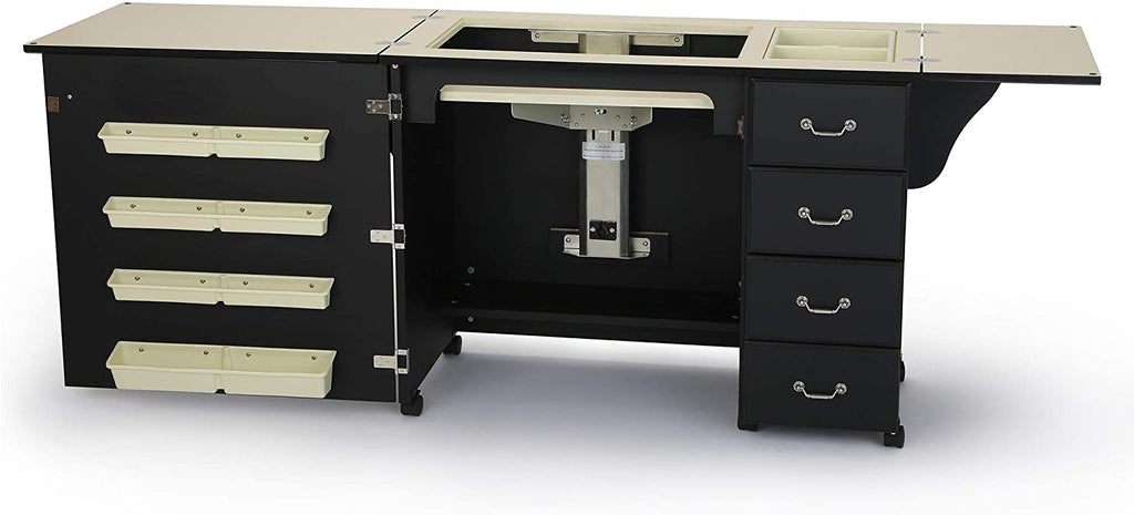 353 Sewing Cabinet with Airlift and Storage, Black
