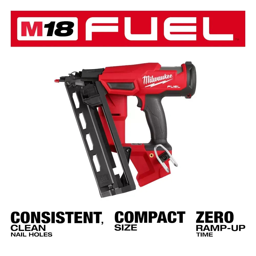 Milwaukee 2841-20 M18 FUEL Ergonomic 16 Gauge Angled Finish Nailer - Bare Tool