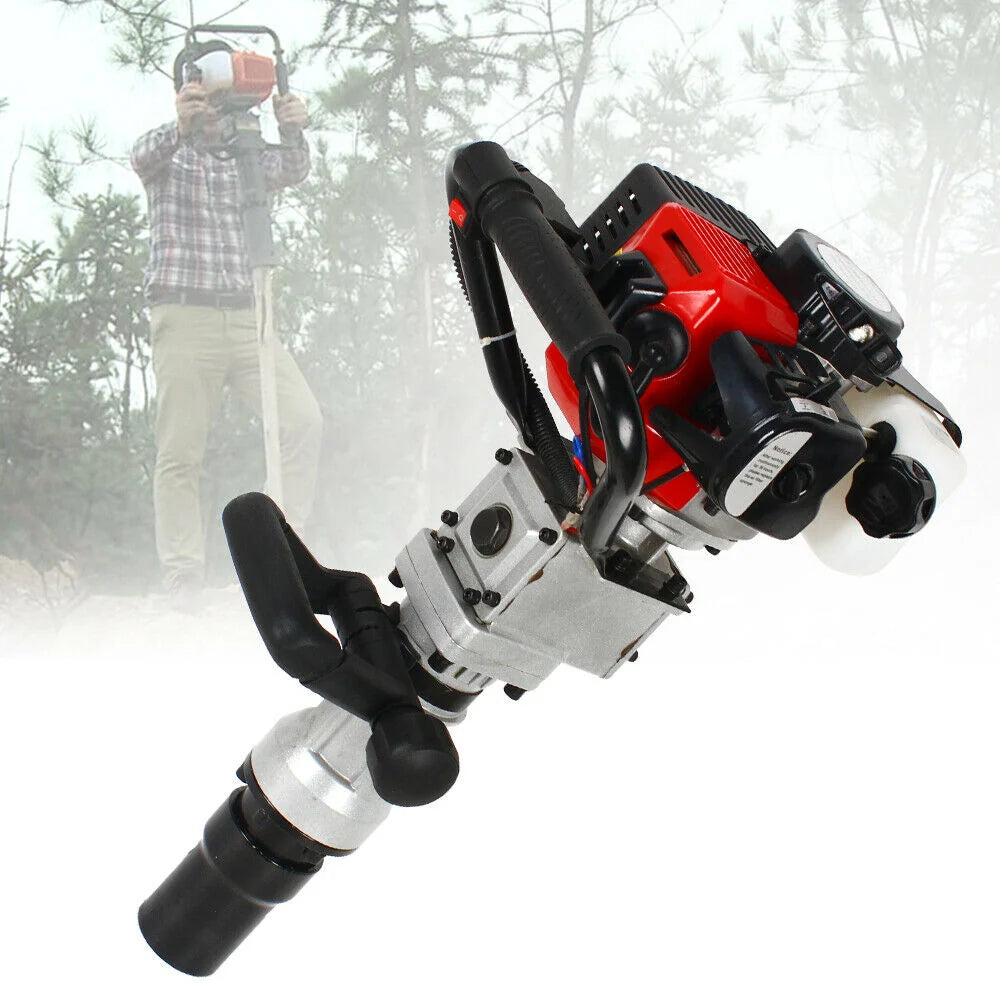 2 Stroke 32.6cc T Post Driver Gasoline Pile Driver Farm Fence Hammer Push Pile Kit Garden Piledriver Piling Machine