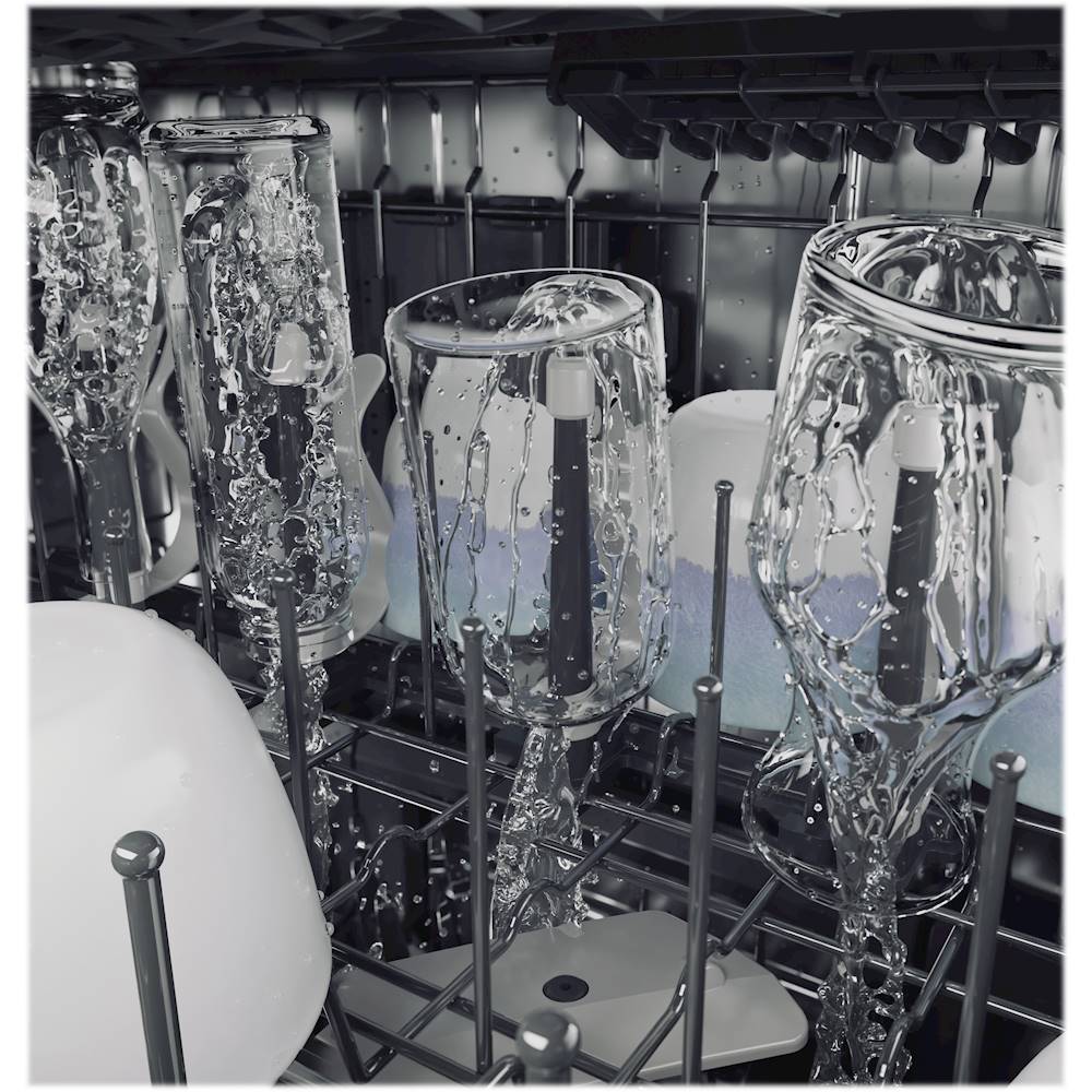 Café - Modern Glass Top Control Built-In Dishwasher with Stainless Steel Tub, 3rd Rack, 45dBA - Platinum glass