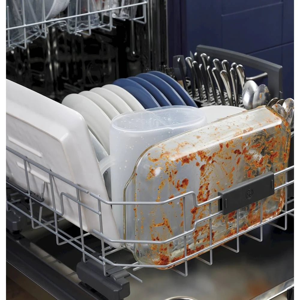 GE - Top Control Built-In Dishwasher with Stainless Steel Tub, 3rd Rack, 46dba - Stainless steel