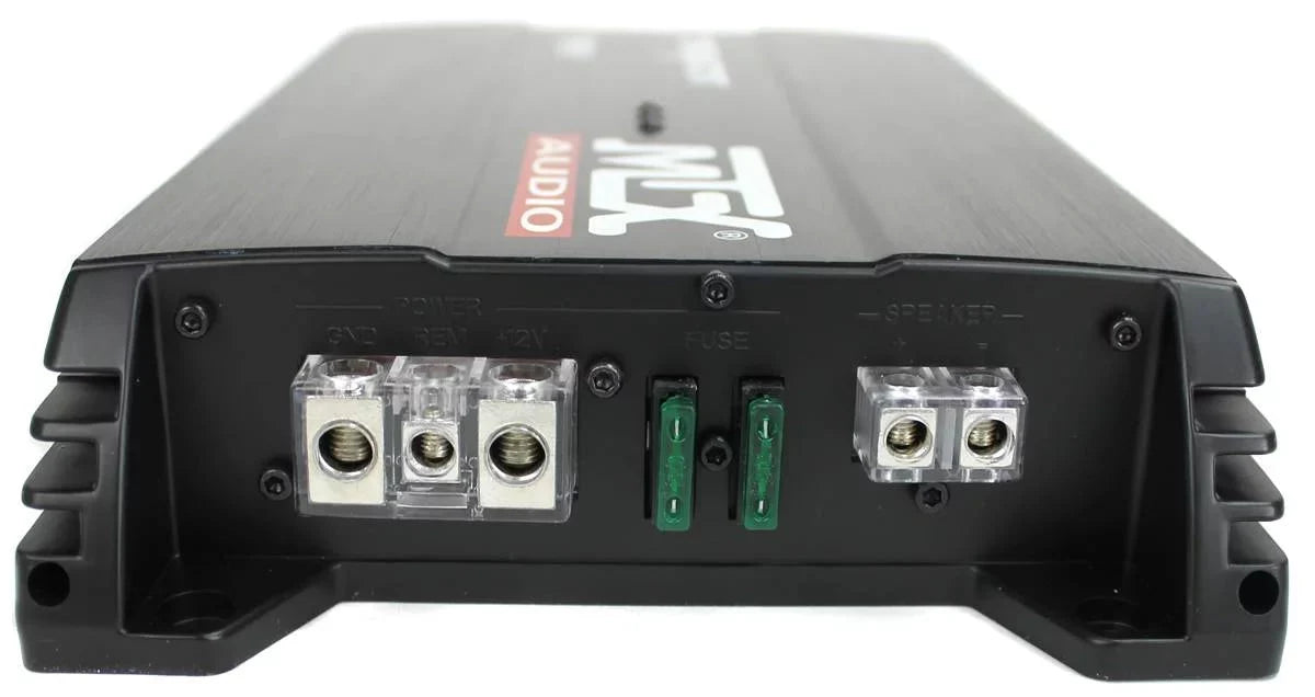 MTX 12 Dual Loaded Car Subwoofer w/Sub Box, Amplifier, & QPower Wiring Kit