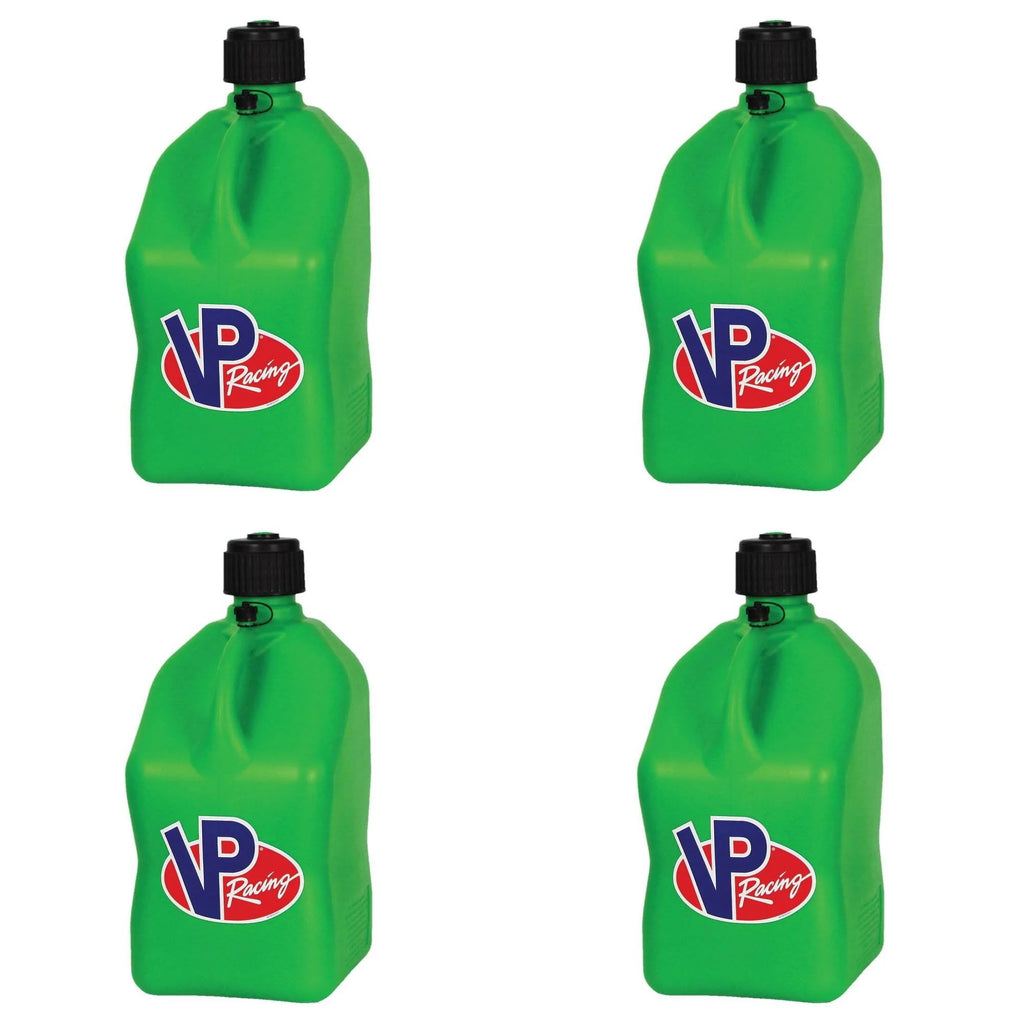 VP Racing Fuels Motorsport 5.5 Gallon Square Utility Jugs, Green (4 Pack)