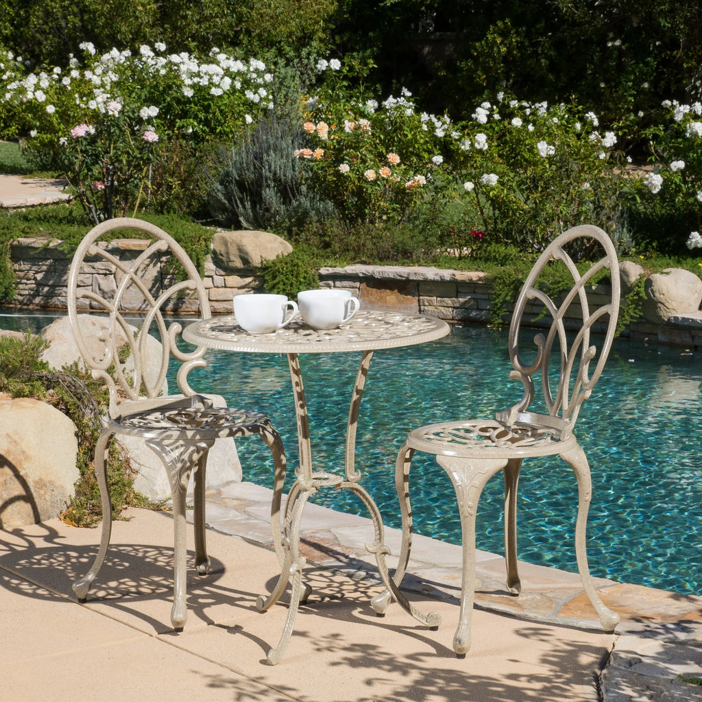 Andover Outdoor 3-Piece Aluminum Bistro Set