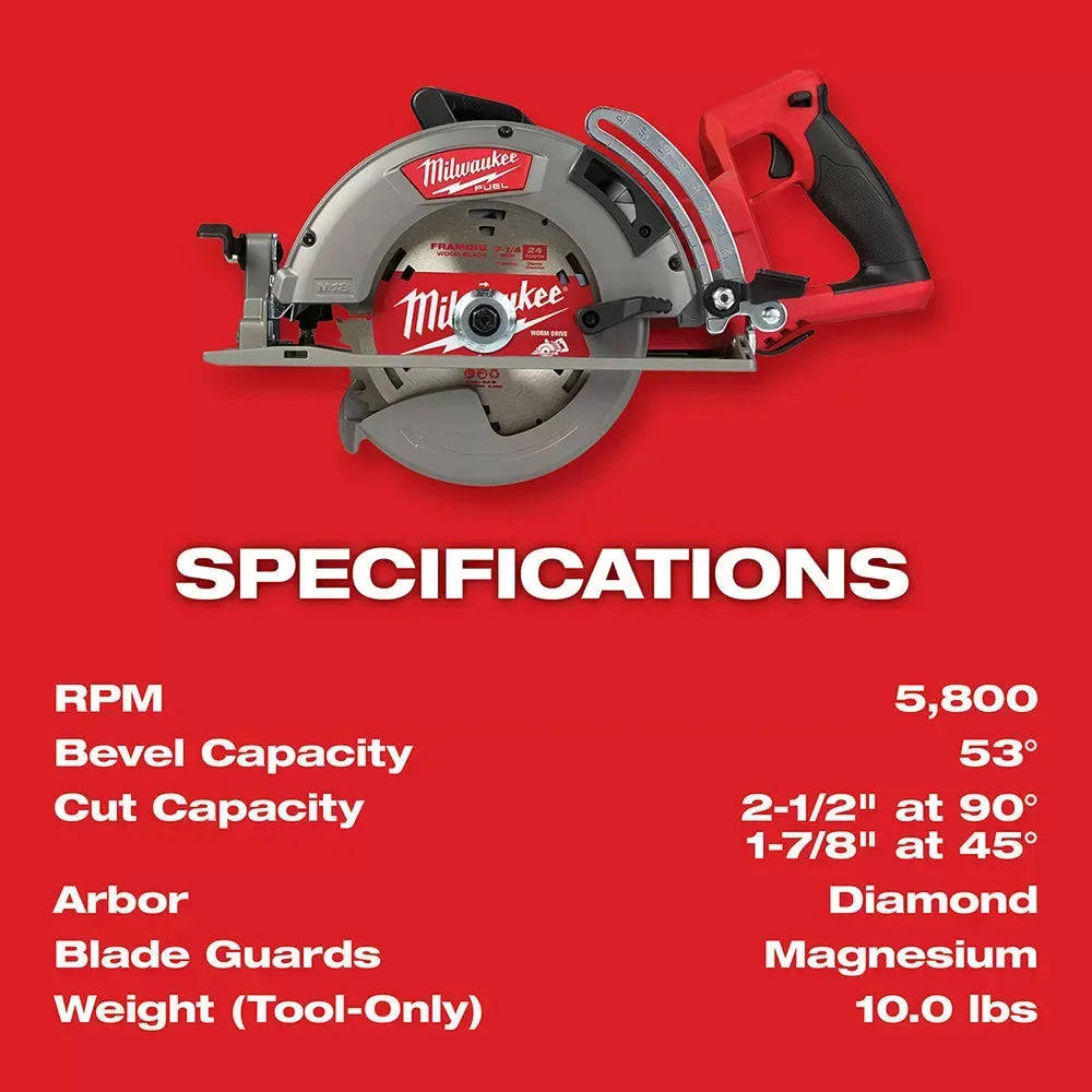 Milwaukee 2732-21HDSB M18 FUEL 18V 7-1/4 Circular Saw Kit w/ 25 Saw Blades