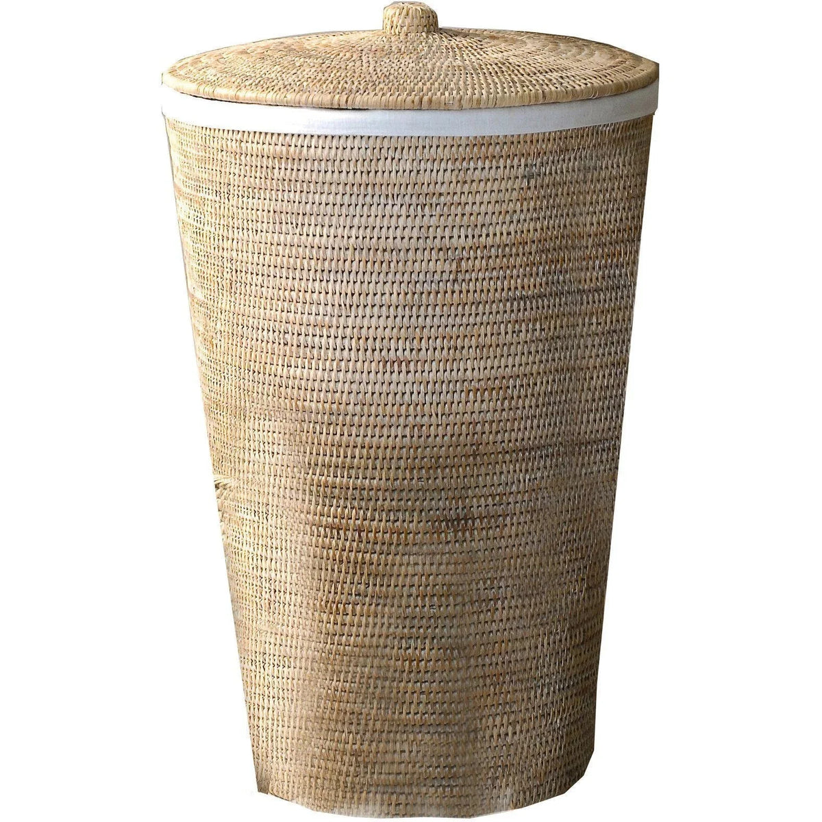 AGM Home Store DWBA Malacca Single Hamper Laundry Basket with Lid 15x25, Rattan