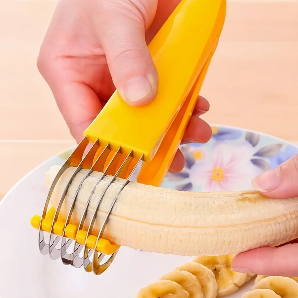 Curved Blade Banana Slicer with Angled Handle for Fruits and  Vegetables
