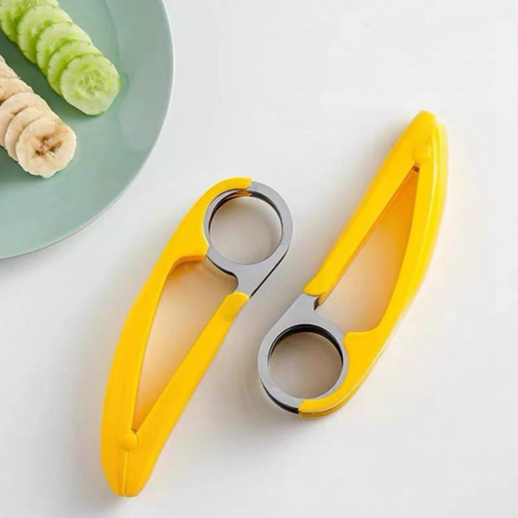 Curved Blade Banana Slicer with Angled Handle for Fruits and  Vegetables