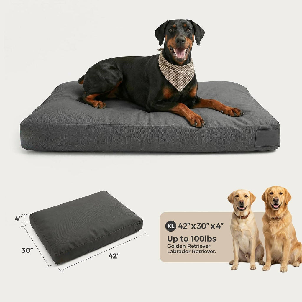 42 Inch Indestructible Durable Dog Bed for Aggressive Chewers, Waterproof Chew Proof Crate Mat