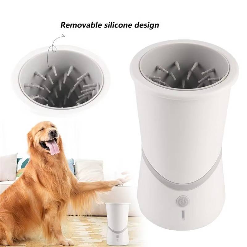 Dog Paw Cleaner with Rotating Silicone Brushes and Dual Speed  Settings