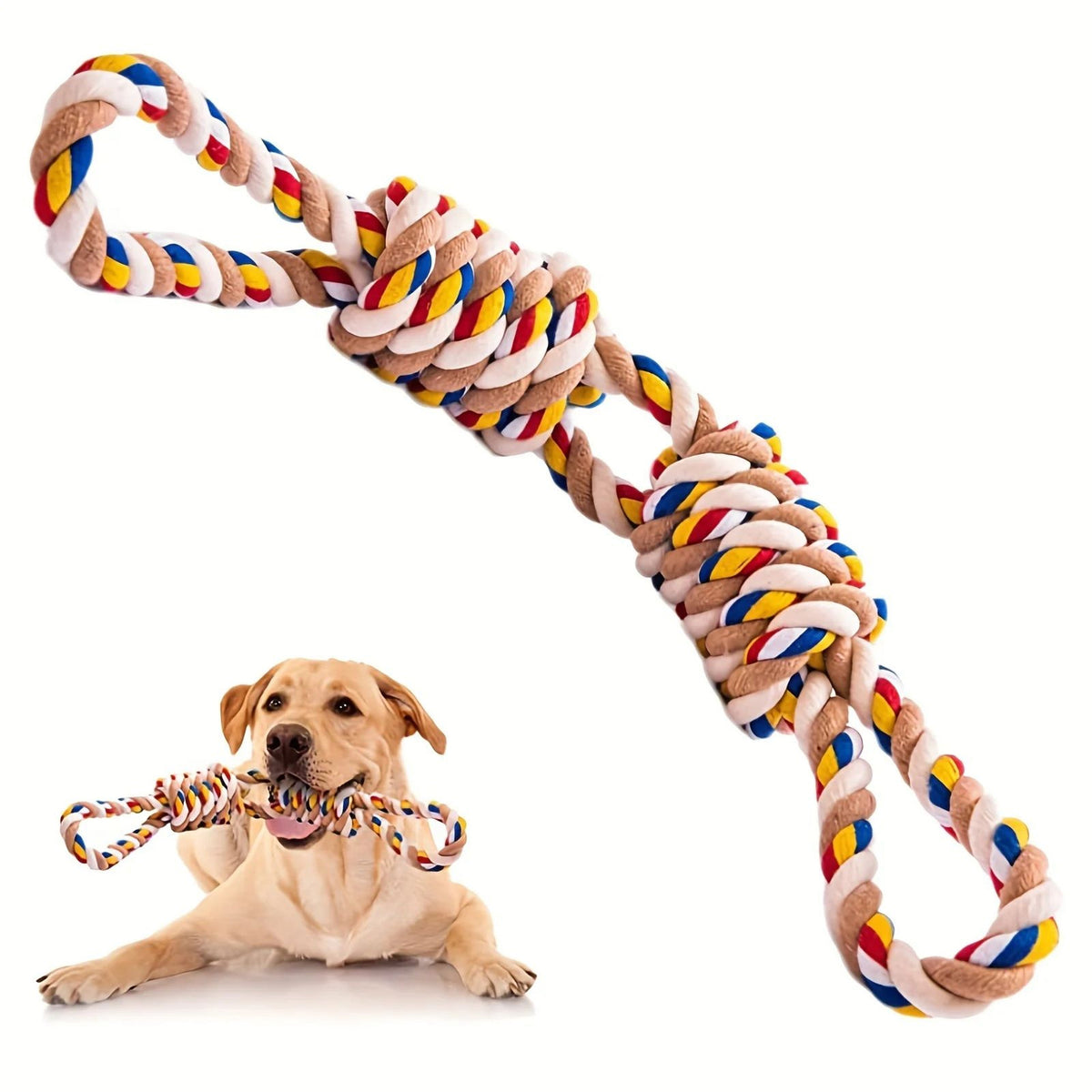 Cotton Rope Dog Toy with Twisted Fibers and Dental Cleaning Action for Medium Large  Dogs